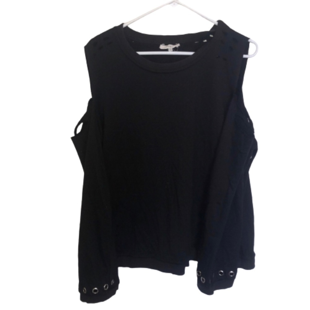 Honey Belle black cold shoulder top